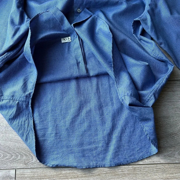 Linea In Blue Non Iron Slim Fit  Button Down Shirt Made in Italy - Picture 9 of 13
